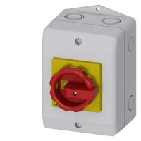 3LD2164-0TB53-SENTRON, 3LD switch disconnector, EMERGENCY-STOP switch, 3-pole, Iu:25 A, Operational power / at AC-23 A at 400 V: 9,5 kW, molded- plastic enclosure for metric threaded joint, rotary operating mechani