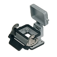 CHI06LS-BULKHEAD MOUNTING HOUSING WITH SINGLE LEVER AND METAL COVER FOR 6 POLES INSERTS