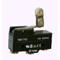 TM1743-MINIATURE PLASTIC LIMIT SWITCH WITH UNIDIRECTIONAL SHORT HINGE ROLLER LEVER
