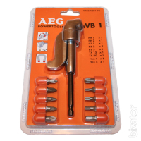 WB1-WB1 SET- SCREWDRIVER ANGLE ATTACHMENT WITH 10 SCREWDRIVING BITS