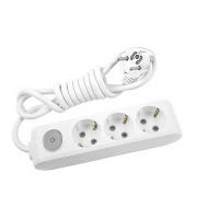 WLTA04332WH-MULTISOCKET 3 x 2P+E WITH LUMINUS SWITCH AND 3m CORD
