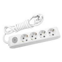 WLTA04432WH-MULTISOCKET 5 x 2P+E WITH LUMINUS SWITCH AND 3m CORD