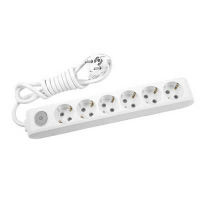 WLTA04612WH-MULTISOCKET 6 x 2P+E WITH LUMINUS SWITCH AND 1,5m CORD