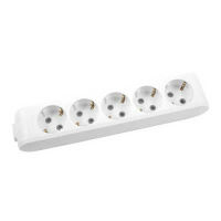 WLTB04502WH-MULTISOCKET 5 x 2P+E WITH LUMINUS SWITCH WITHOUT CORD